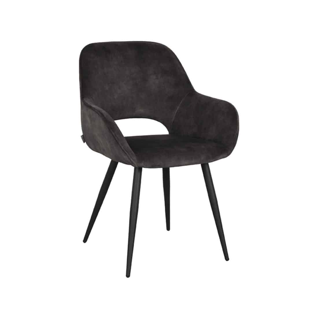 Eetkamerstoel Chair Fer Antraciet Velours 60x59x87 Cm Perspectief
