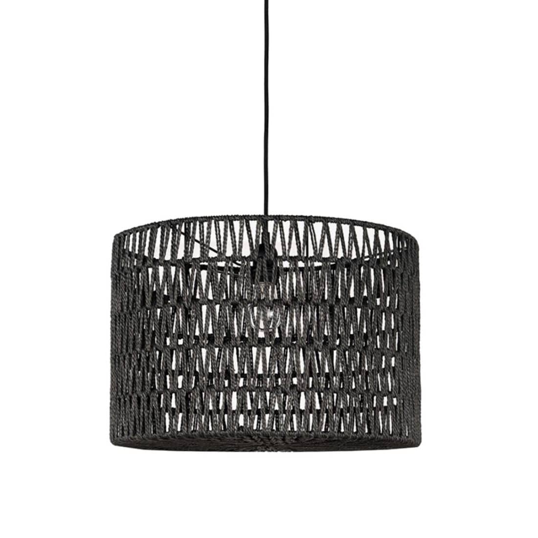 Hanglamp Stripe Zwart Katoen 45x45x30 Cm
