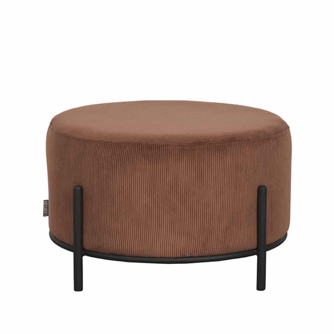 Poef Troy Rust Ribcord 57x57x34 Cm Voorkant