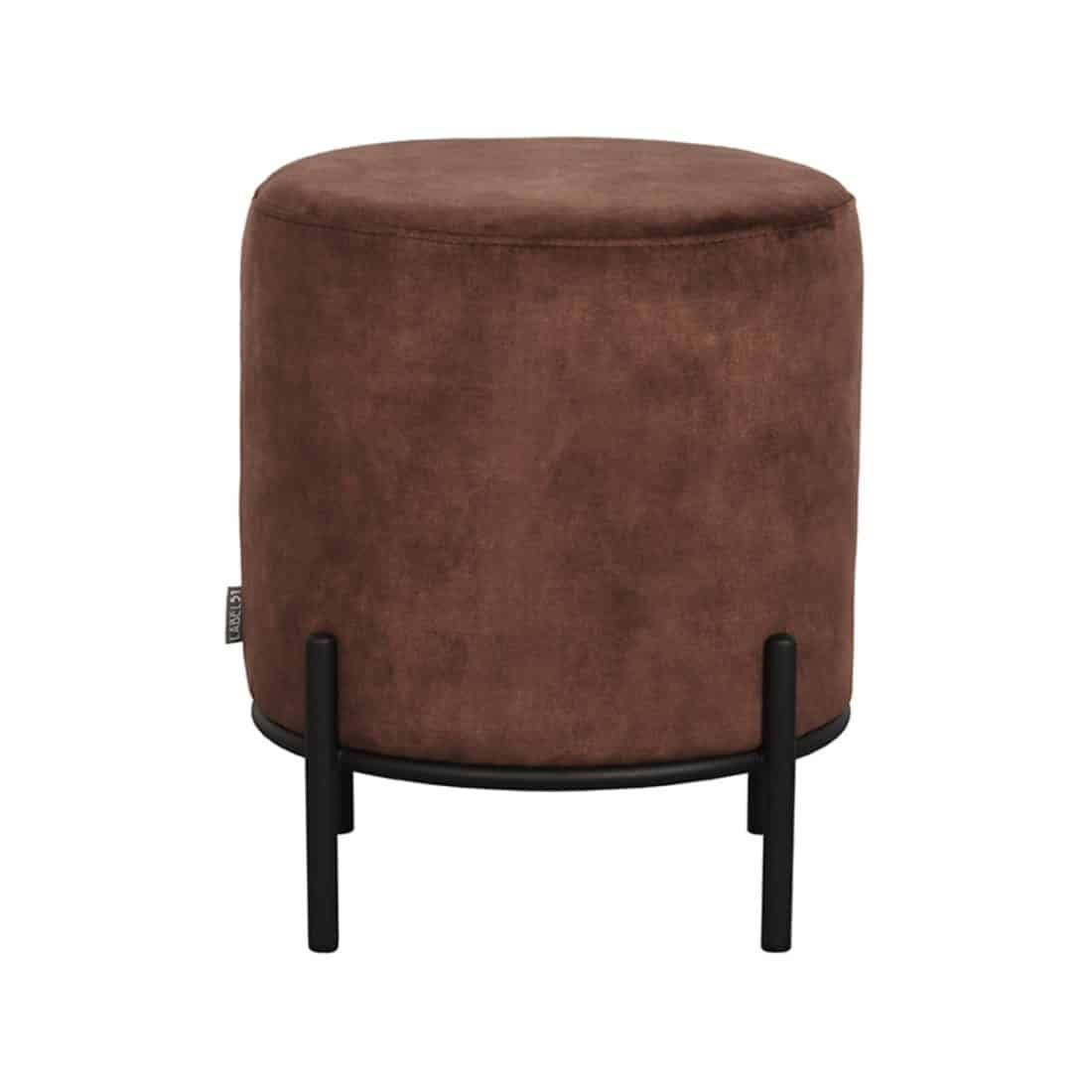Poef Troy Rust Velours 41x41x48 Cm Voorkant