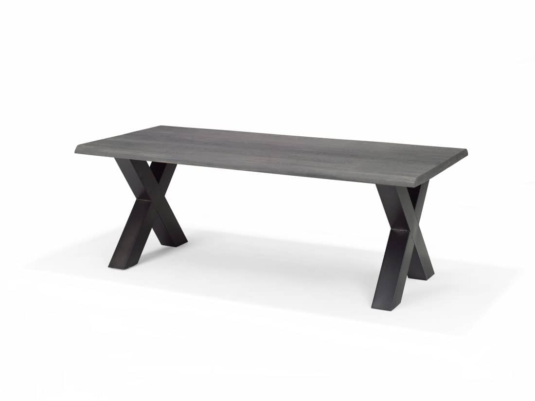 Xilo Eetkamertafel V3 Boomstam Dark Grey Brushed