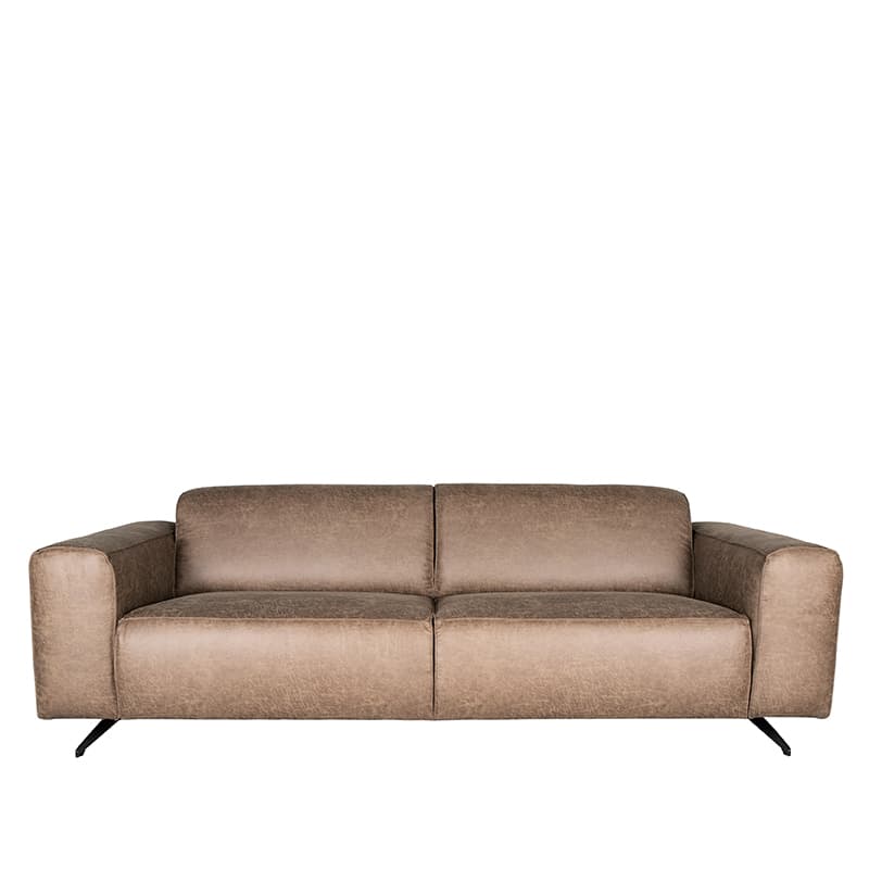Bank Modena 3 Zits Taupe Microvezel Vooraanzicht