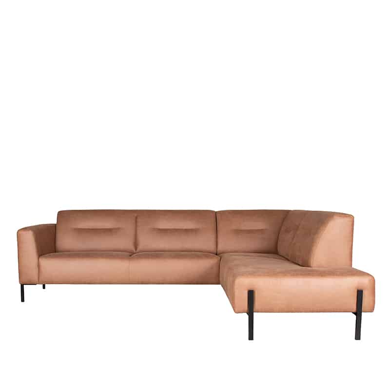 Bank Napoli 2 5 Zits Ottomane Cognac Micro Suede Vooraanzicht