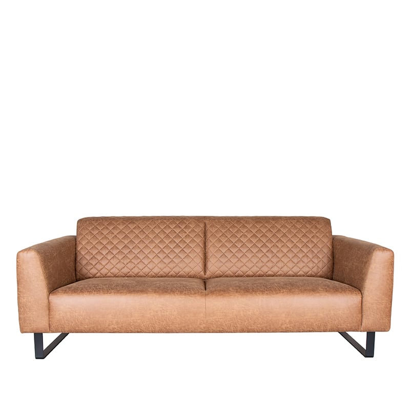 Bank Nola Cognac Microvezel Vooraanzicht
