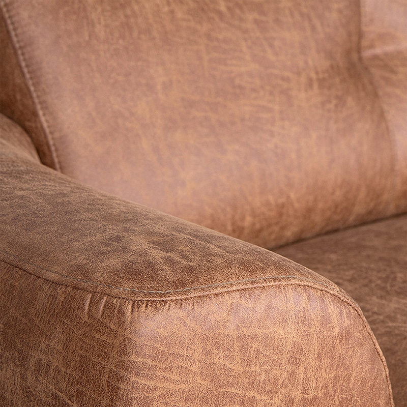 Label51 Bank Salerno 8211 Cognac 8211 Microfiber 8211 Chaise Longue 2 5 Zits