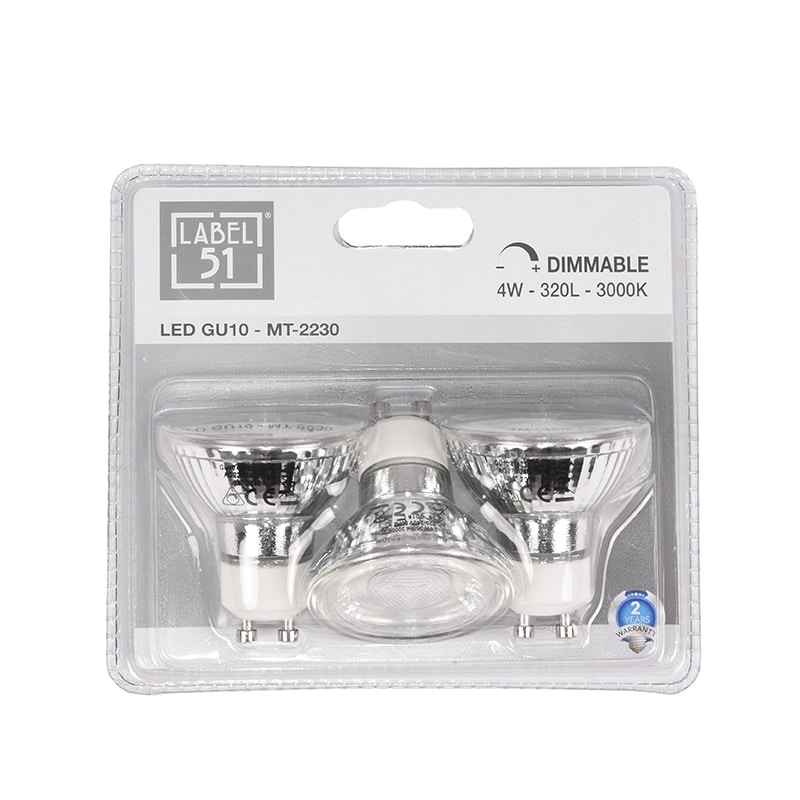 Label51 Lichtbron Gu10 3 Stuks 8211 Glas