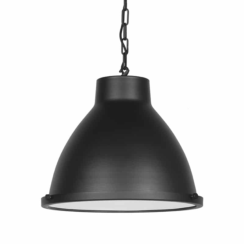 Hanglamp Industry Zwart Metaal 42x42x37 Cm Voorkant 2