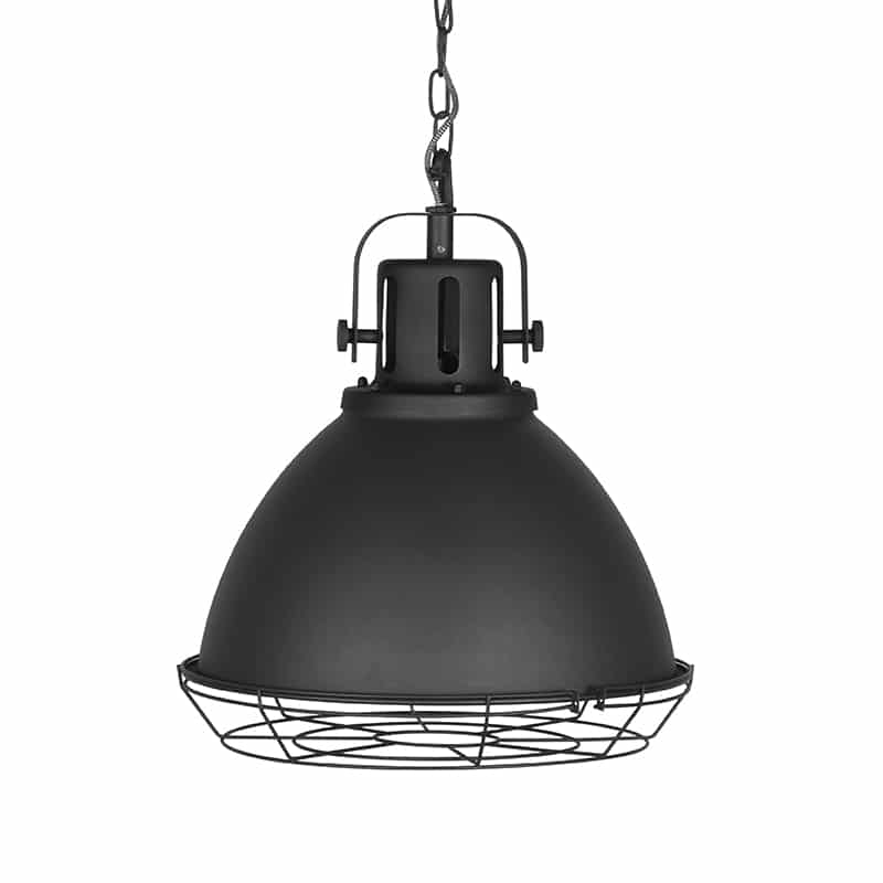 Hanglamp Spot Zwart Metaal 47x47x45 Cm Voorkant Korf