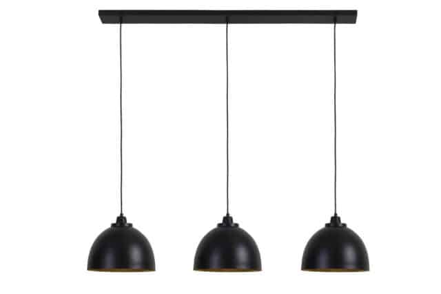 Hanglamp 3l 135x30x26 Cm Kylie Mat Zwart Goud