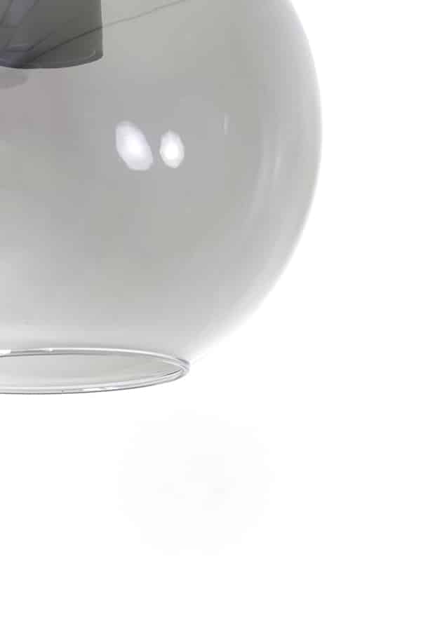 Hanglamp 30x28cm Subar Mat Zwart Smoked Glas