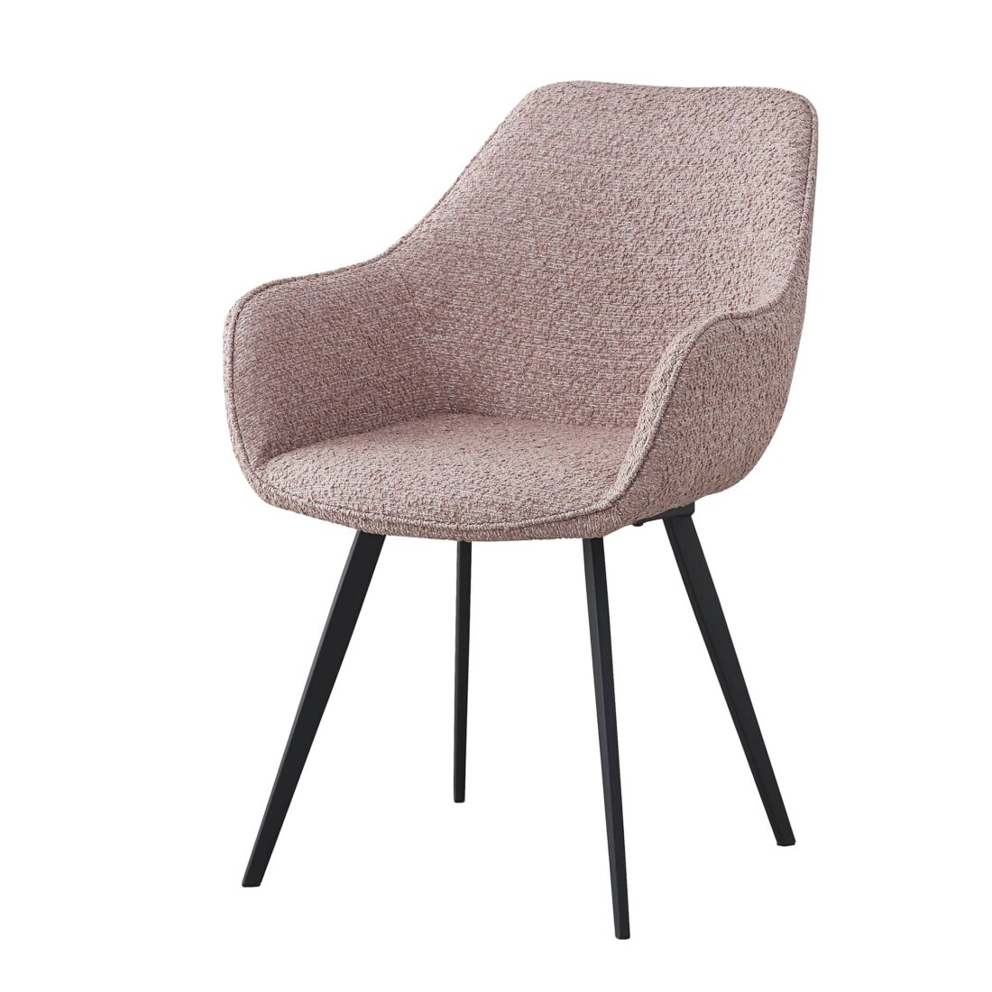 Eetkamerstoel Luca Boucle Vintage Pink Minimale Bestelling 2 Stuks