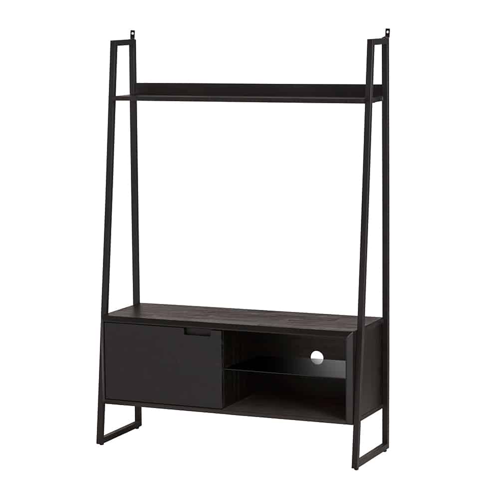 Tv Dressoir Met 1 Deur 2 Open Vakken En Een Glasplaat