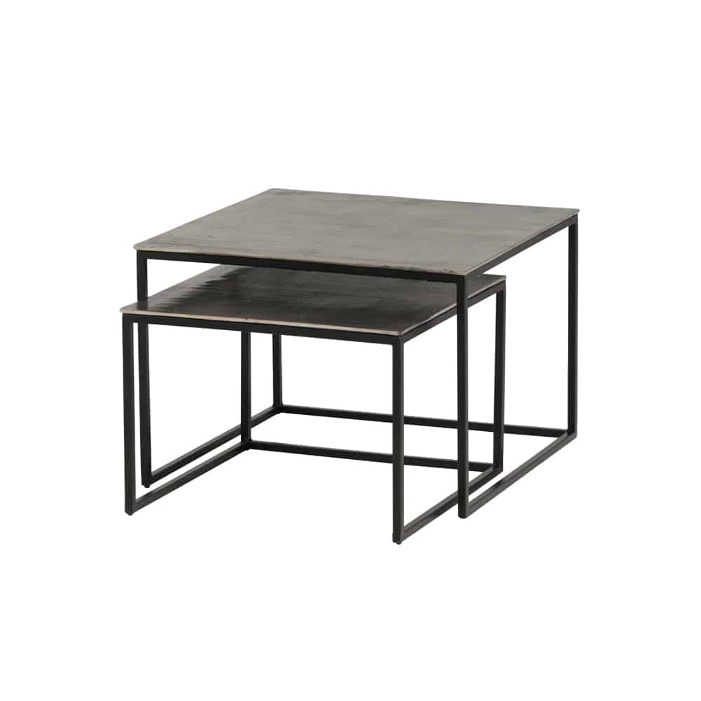 Salontafel Set Van 2 Medium Silver Antique