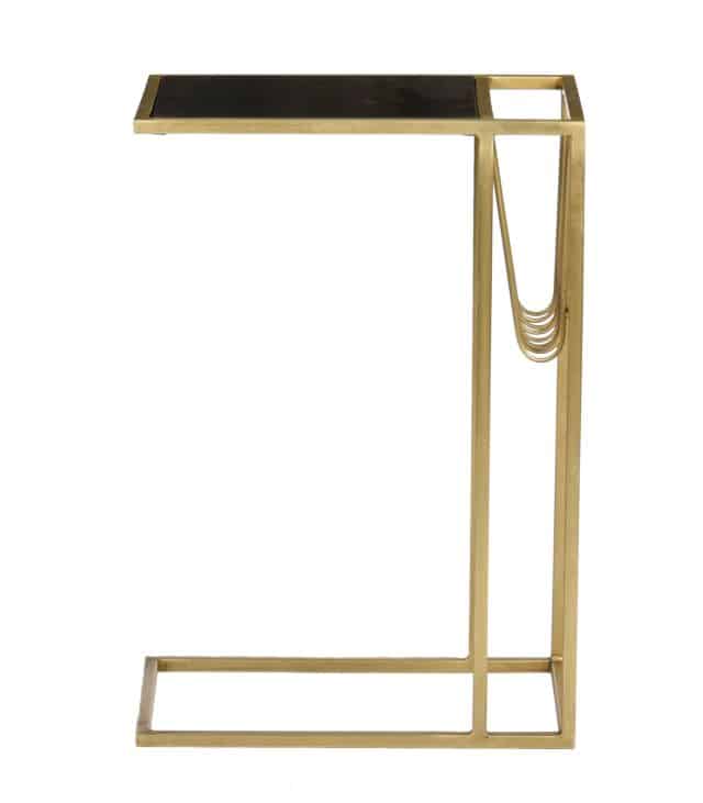 Bijzettafel Djura Marmer Zwart Brass