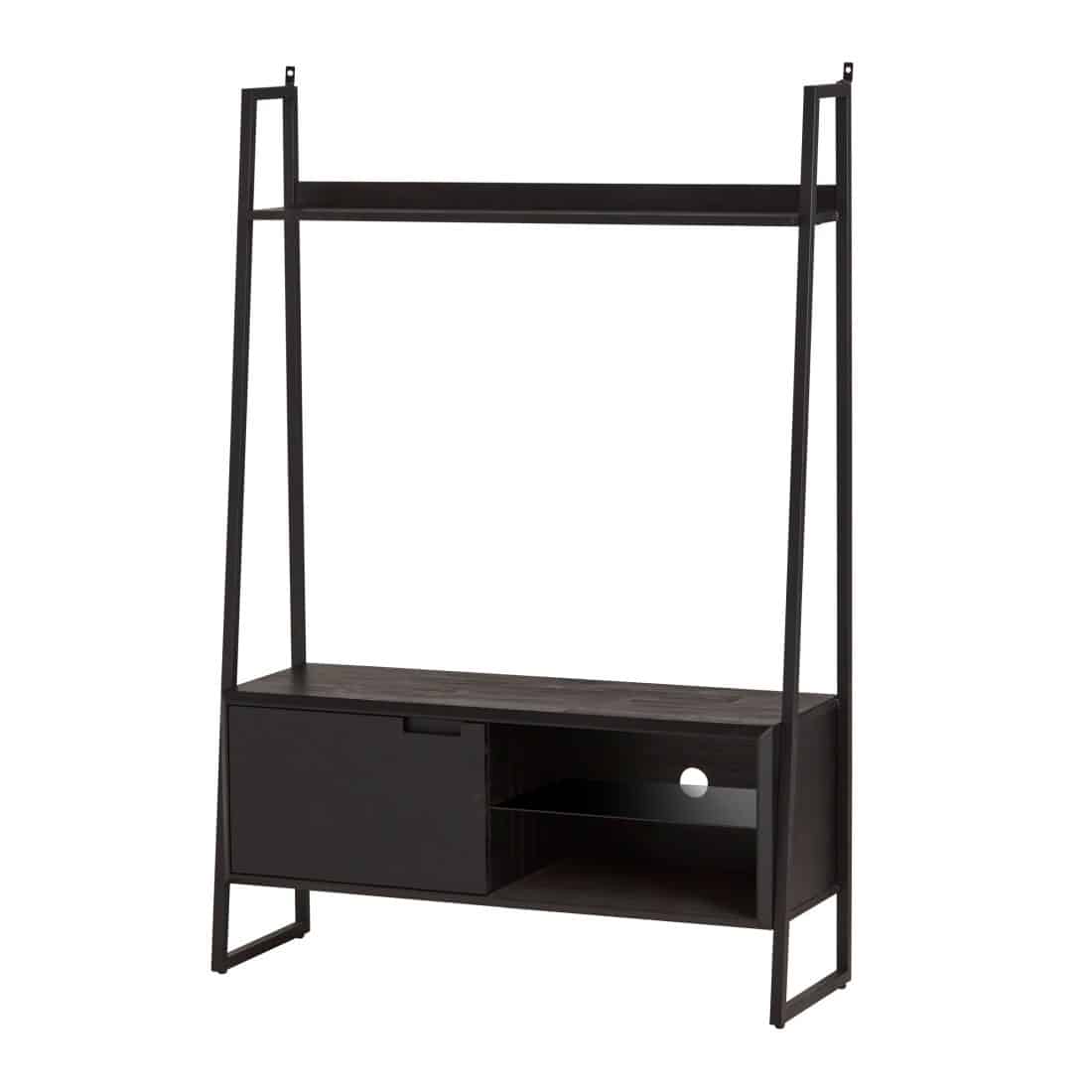 Tv Dressoir Met 1 Deur 2 Open Vakken En Een Glasplaat