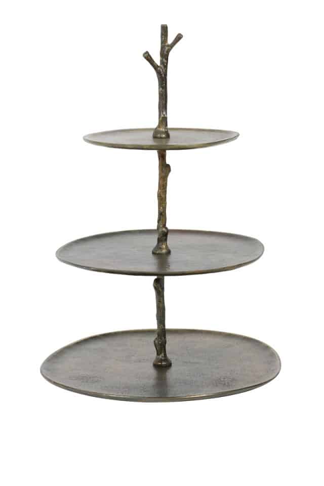 Etagere 3 Lagen 35x31x45 Cm Tresa Antique Bronze