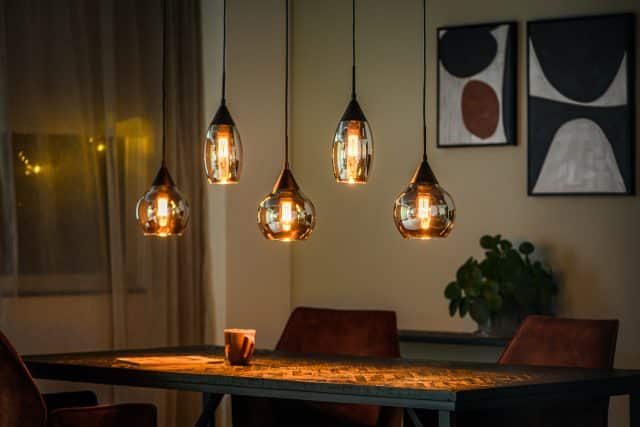 Hanglamp 5 Lichts H340 Smoke Glas