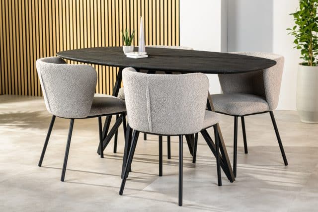 Eetkamertafel 160 215 90 Cm B340 Zwart