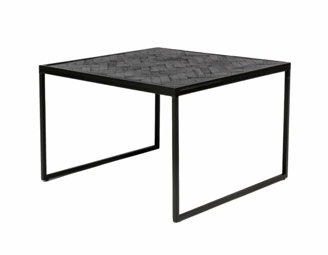Bijzettafel 6031 8211 Zwart Mangohout 8211 Metaal 8211 B340 Zwart