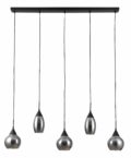 Hanglamp 1101 - Smoked glas - 5-lichts - H340 smoked glas