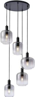 Hanglamp 1187 - 5-lichts - H340 rookglas