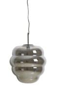 Hanging Lamp 45 215 48 Cm Misty Smoked Glass Matt Black