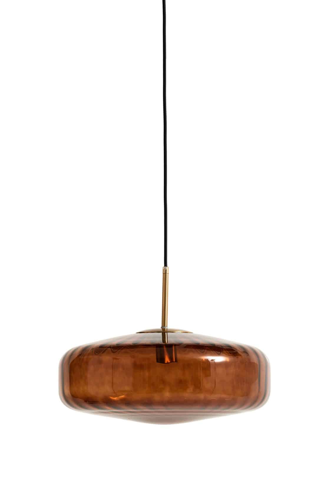 Hanging Lamp 30 215 17 Cm Pleat Glass Brown Gold