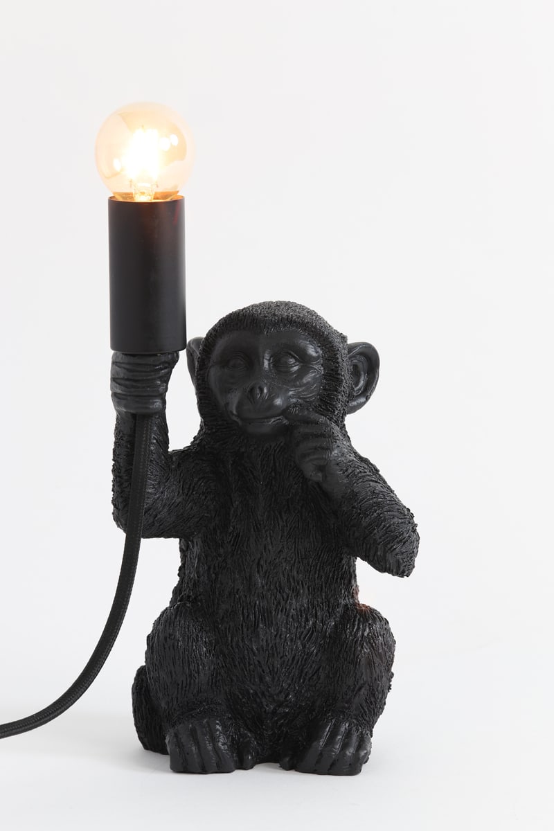 Table Lamp E14 13 215 12 5 215 23 5 Cm Monkey Matt Black