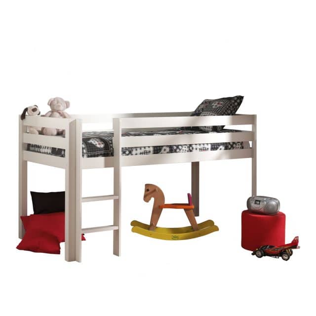 Deze Pino Combinatie Bestaat Uit Een Witte Pino Hoogslaper Een Speelgordijn Spring 3 Zakjes Spring En Een Tunnel Spring