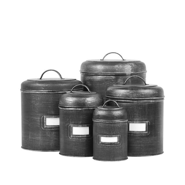 Label51 Opbergblik 8211 Zwart 8211 Metaal 8211 M 8211 14x14x20 Cm
