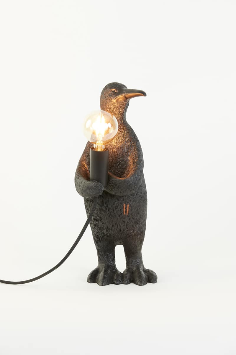 Table Lamp E14 16x13x34 Cm Penguin Matt Black