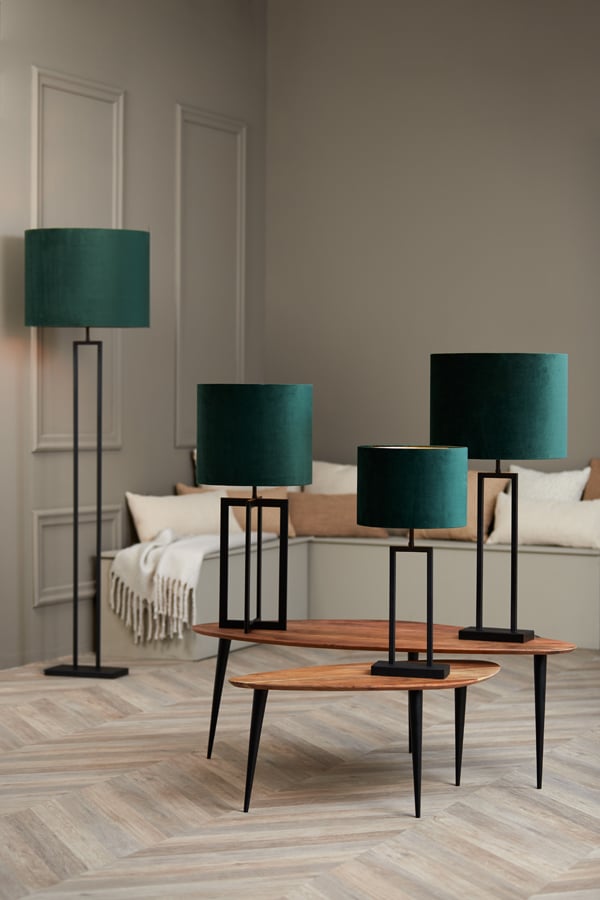 Shade Cylinder 50 50 38 Cm Velours Dutch Green