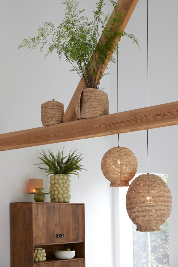 Hanging Lamp 45 215 53 Cm Coryp Palm Leaf Natural