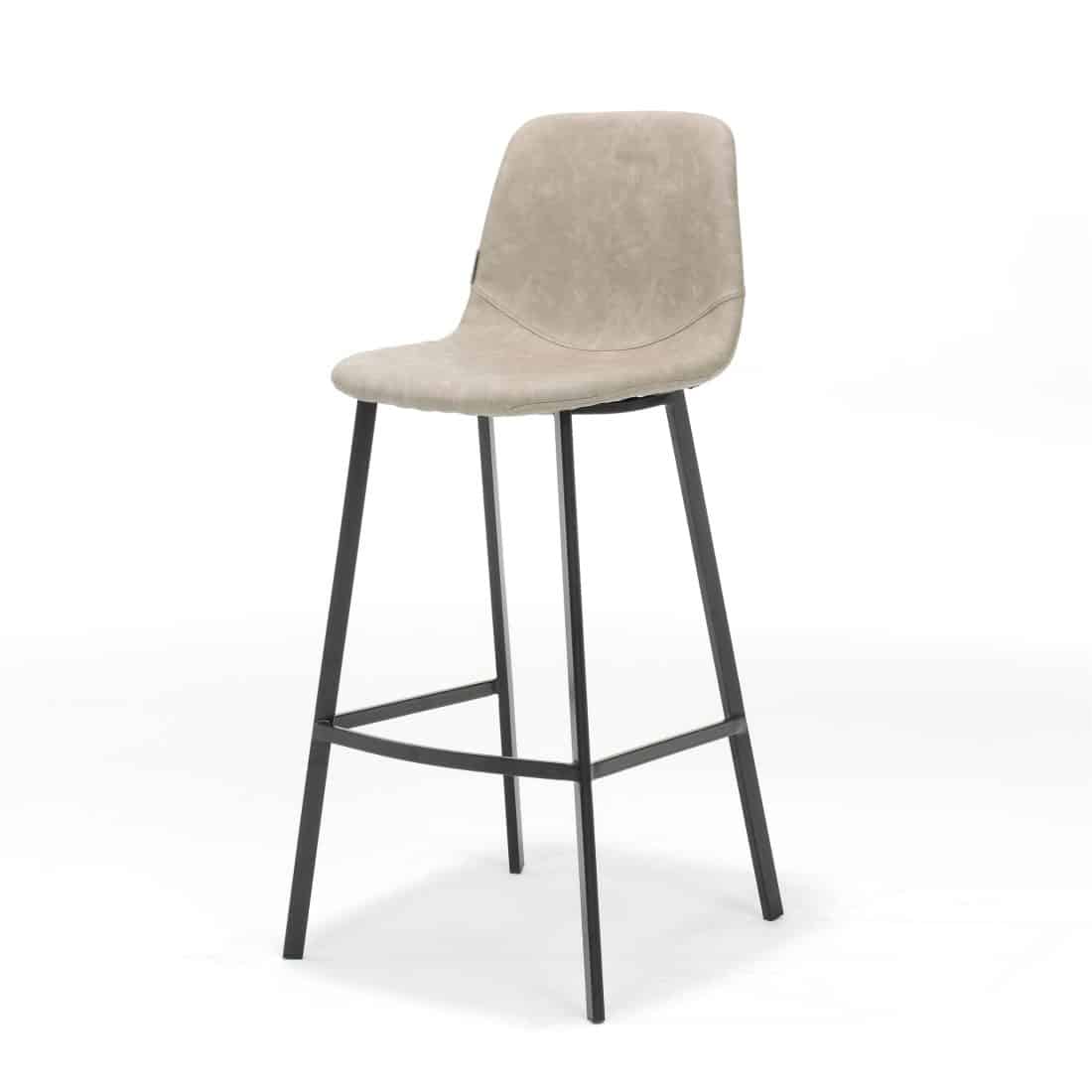 Barkruk Bari Zwart Stof Vintage Beige
