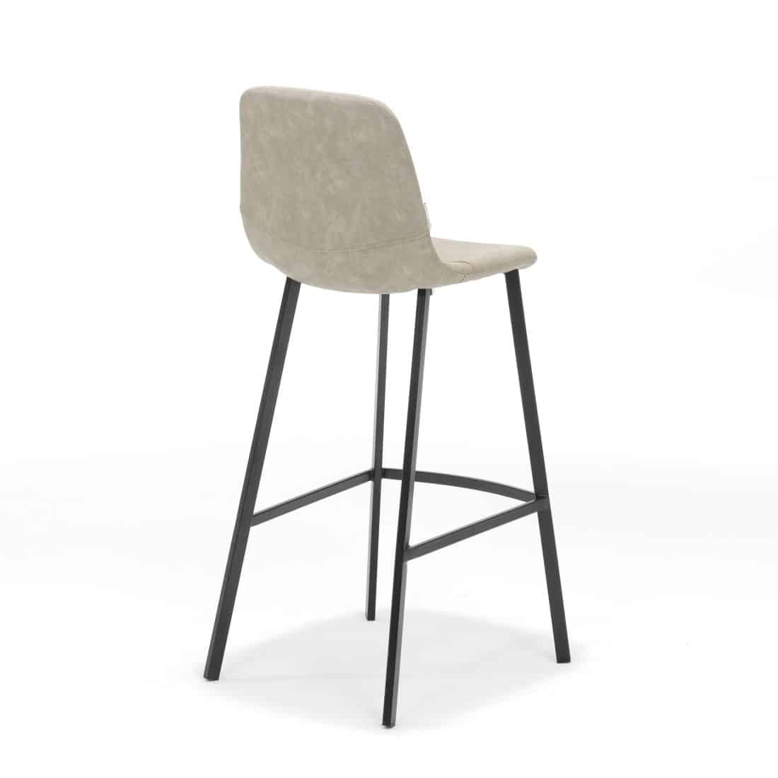 Barkruk Bari Zwart Stof Vintage Beige