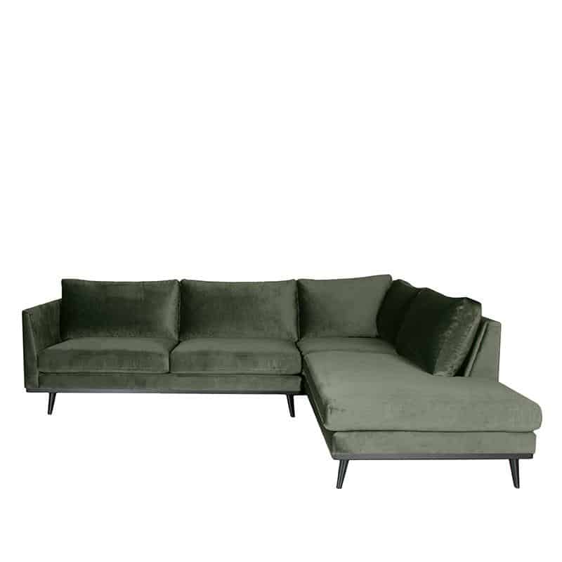 Label51 Hoekbank Siena 8211 Army Green 8211 Fluweel 8211 2 5 Zits Ottomane