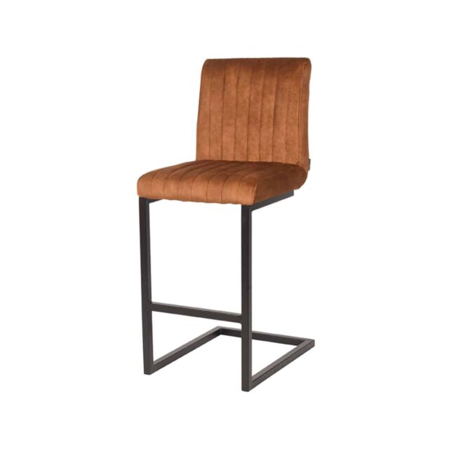 Barkruk Milo 8211 Oker 8211 Velours 8211 Zithoogte 65