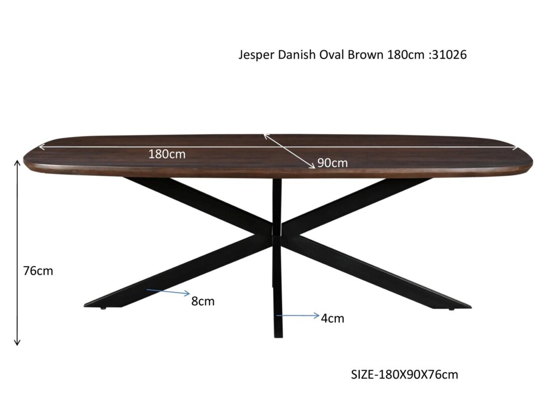 Jesper Danish Oval Brown 180cm