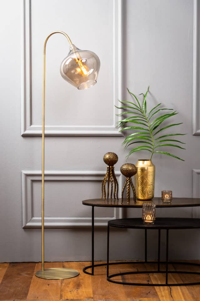 Floor Lamp 45x28x160 Cm Rakel Antique Bronze Smoked