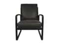 Hsm Collection Fauteuil Miami 95x65x95 Donker Grijs Zwart Leder Metaal