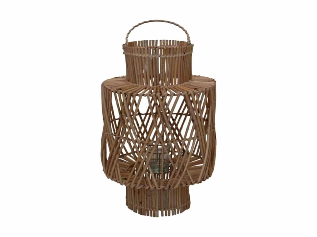 Hsm Collection Lantaarn In Outdoor Small 28x28x38 Naturel Rotan Glas