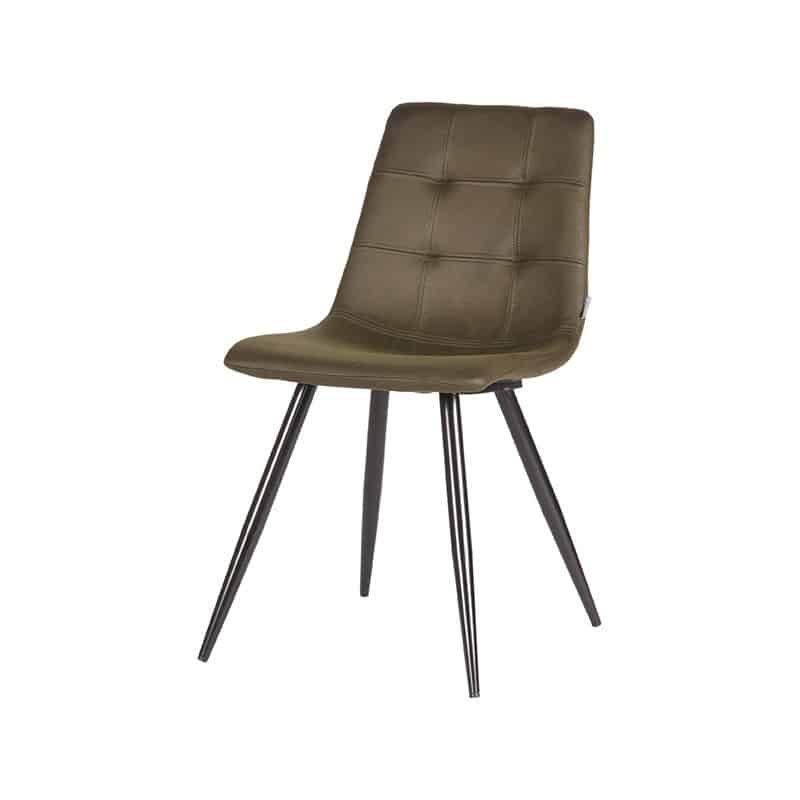 Label51 Eetkamerstoel Jay 8211 Army Green 8211 Microfiber