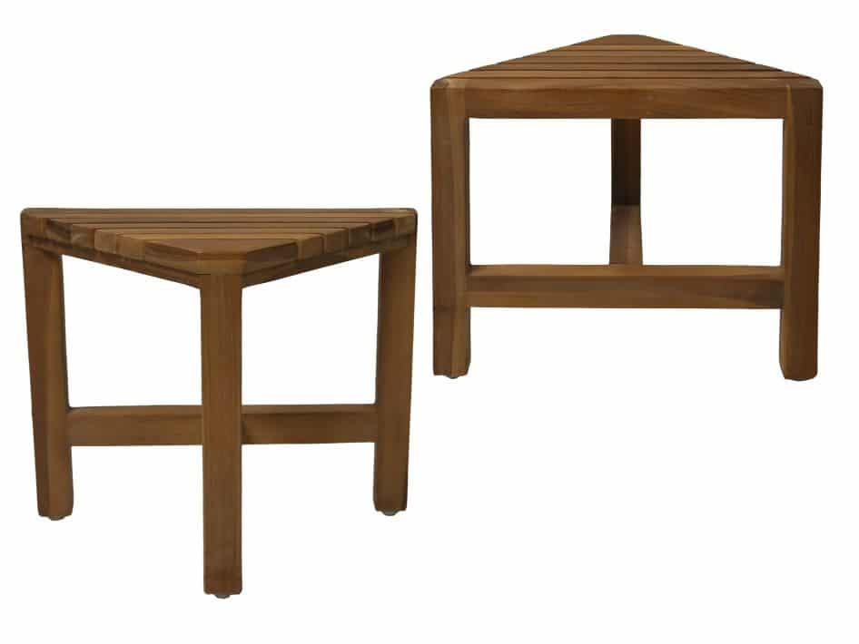 Hsm Collection Driehoekige Tuinbijzettafel S 2 38x20x32 Naturel Teak