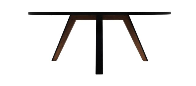 Hsm Collection Ovale Eettafel Milano 220x110x76 Naturel Zwart Acacia Metaal