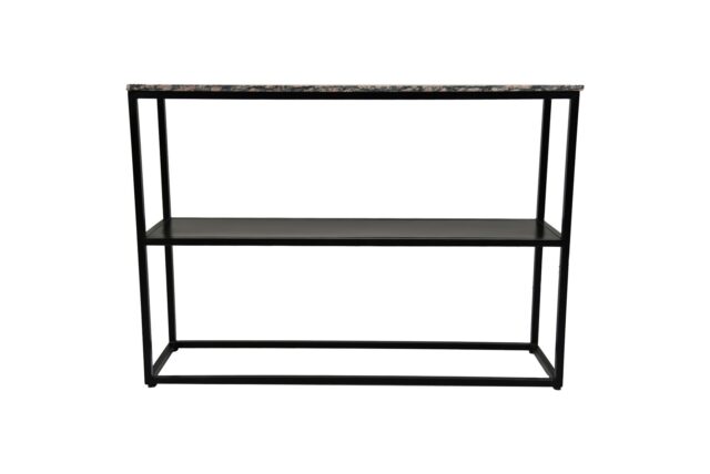 Hsm Collection Wandtafel Marseille 120x32x85 Bruin Zwart Marmer Metaal