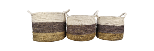Hsm Collection Mandenset Malibu S 3 36 215 30 34 215 27 32 215 25 Naturel Assorti Raffia Zeegras