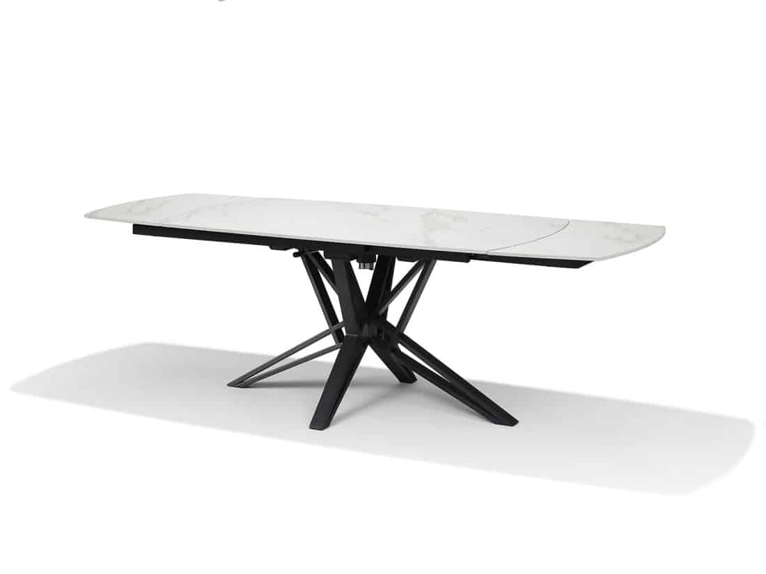 Vegas Eetkamertafel Deckstone Wit Marmer 160 240x90 Uitschuifbaar