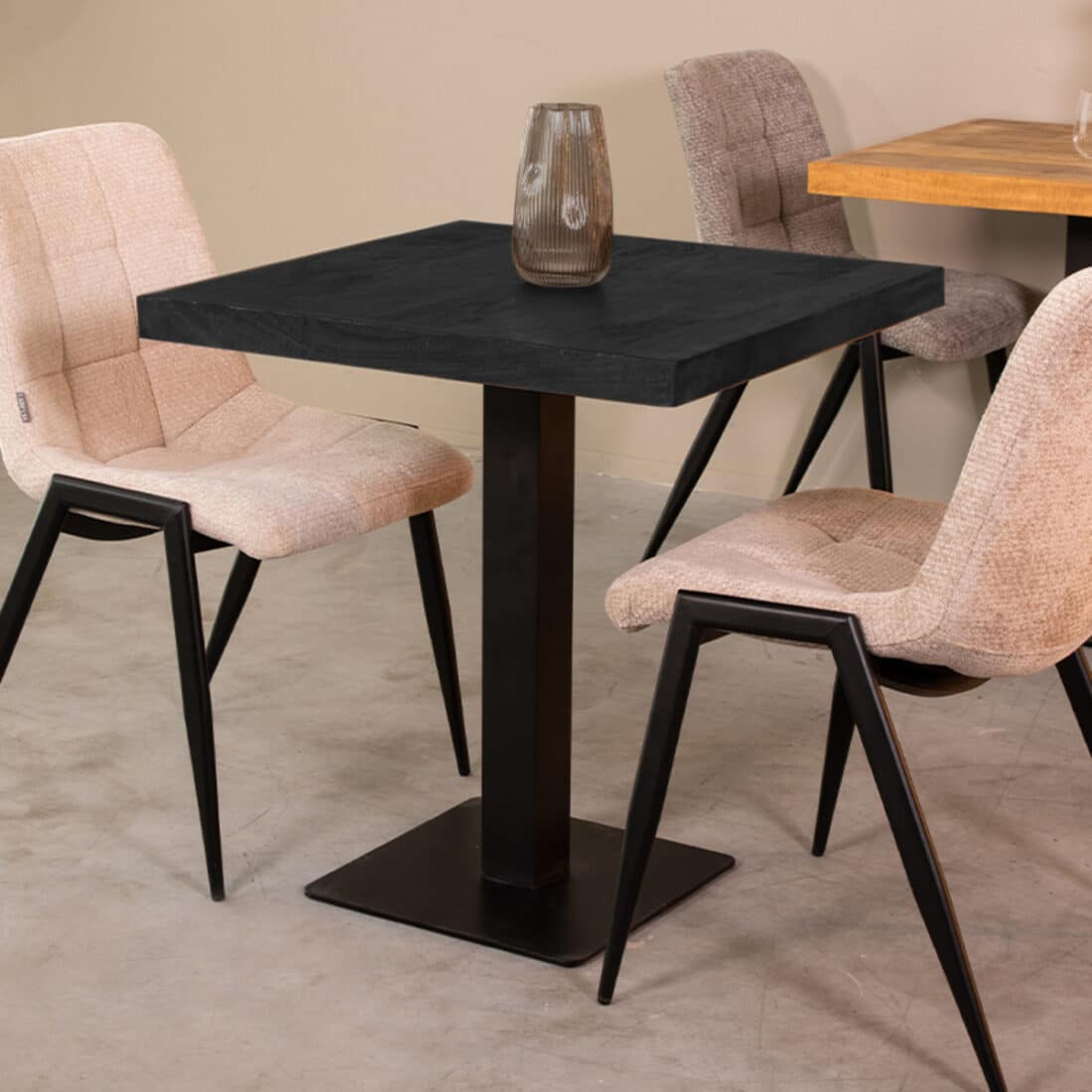 Label51 Eetkamertafel Tafelblad Straight Edge 8211 Zwart 8211 Mangohout 8211 70 Cm Straight