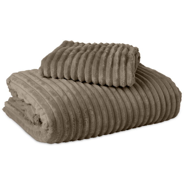 Rib Teddy Taupe 200 X 200 220