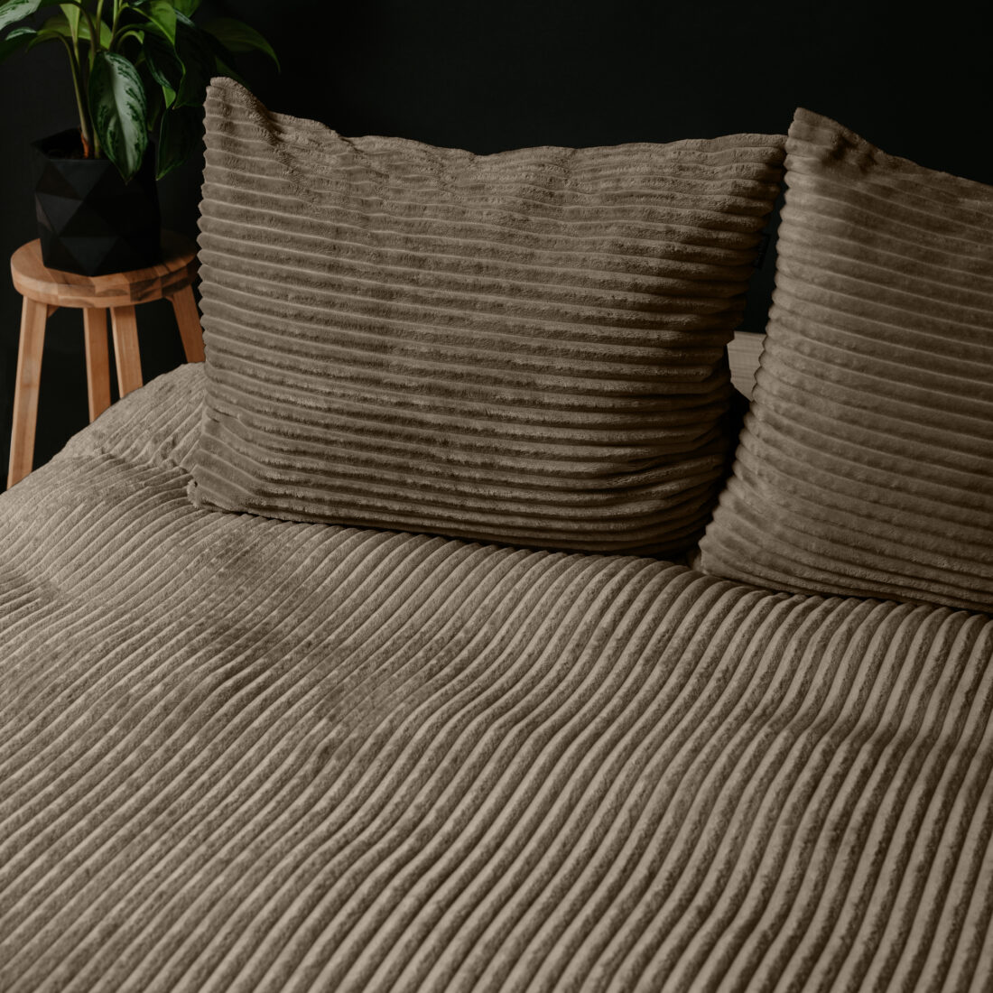 Rib Teddy Taupe 200 X 200 220